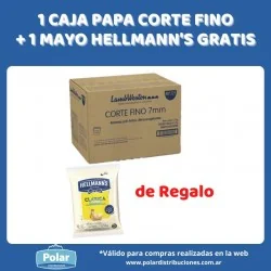 1 CAJA PAPA CORTE FINO + 1 MAYO HELLMANN'S GRATIS