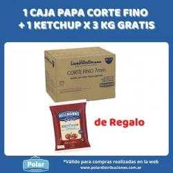 1 CAJA PAPA CORTE FINO + 1 KETCHUP X 3 KG GRATIS