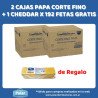 2 CAJAS PAPA CORTE FINO + 1 CHEDDAR X 192 FETAS GRATIS