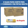 2 CAJAS PAPA CORTE FINO + 1 CHEDDAR X 192 FETAS GRATIS