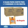2 CAJAS PAPA CORTE FINO + 1 CHEDDAR X 3 KG GRATIS