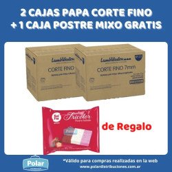 2 CAJAS PAPA STEAKHOUSE + 1 CAJA POSTRE MIXO GRATIS
