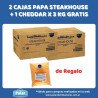 2 CAJAS PAPA STAKE HOUSE + 1 CHEDDAR X 3 KG