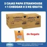 2 CAJAS PAPA STAKE HOUSE + 1 CHEDDAR X 3 KG