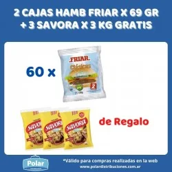 2 CAJA HAMB FRIAR 69 GR + 3...