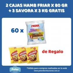 2 CAJAS HAMB FRIAR 80 GR +...