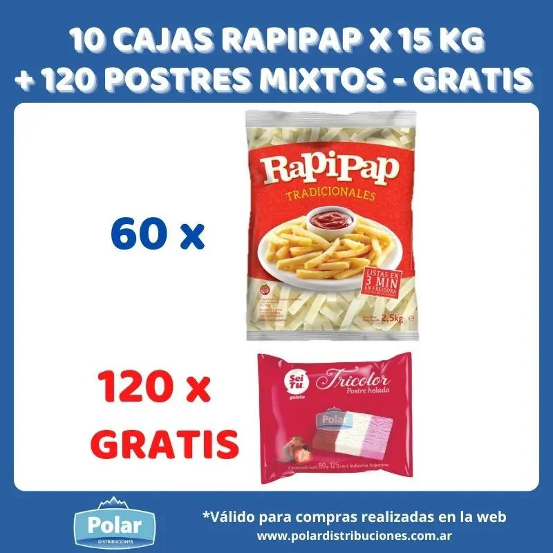 10 CAJAS RAPIPAP + 120 MIXTOS GRATIS