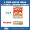 5 CAJAS RAPIPAP + 1 CHEDDAR EN FETAS MILKAUT GRATIS