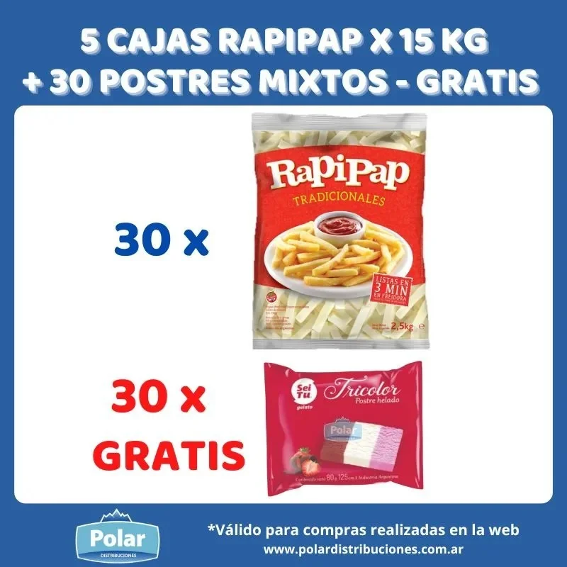 5 CAJAS RAPIPAP + 30 MIXTOS GRATIS