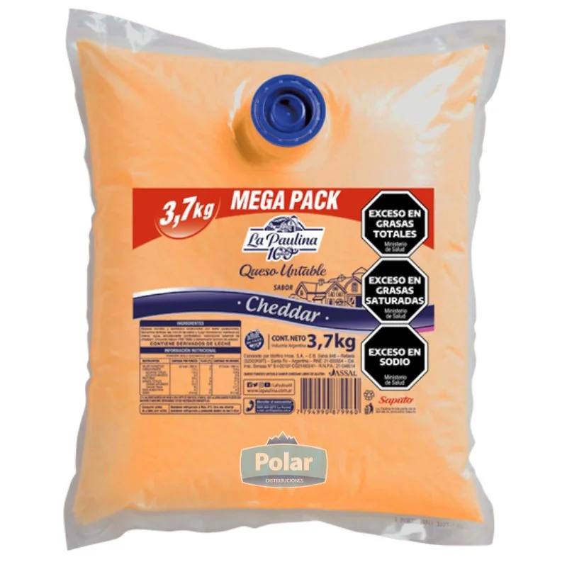 Queso CHEDDAR La Paulina Pouch x 3,7 kg