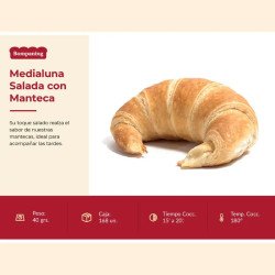 Medialuna Salada Manteca 40 gr Bompaning