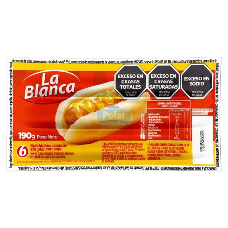 Salchicha La Blanca 6 Un