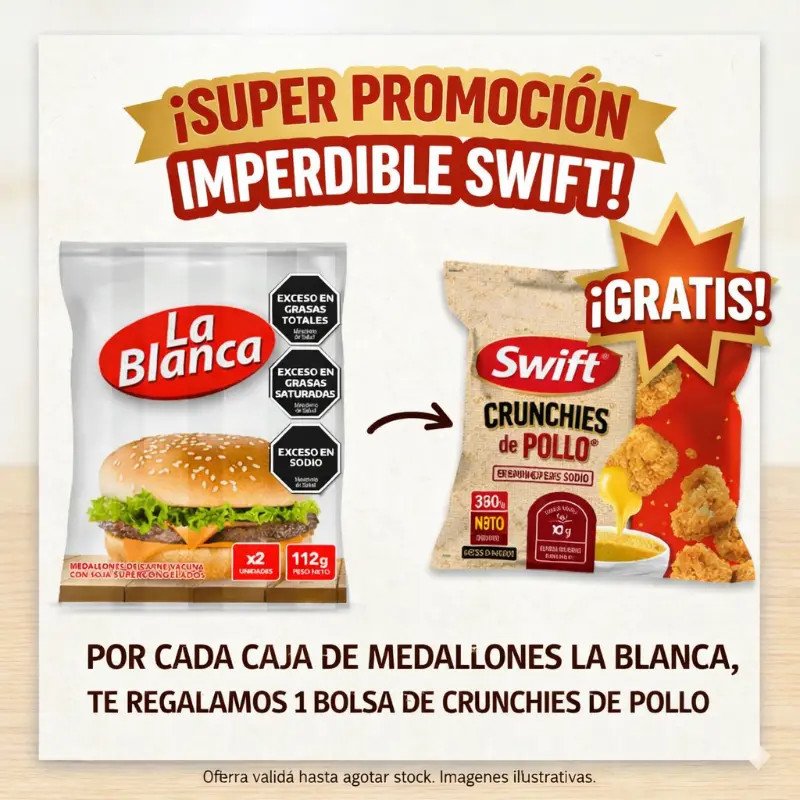 Caja Medallones La Blanca + 1 Crunch de Pollo GRATIS